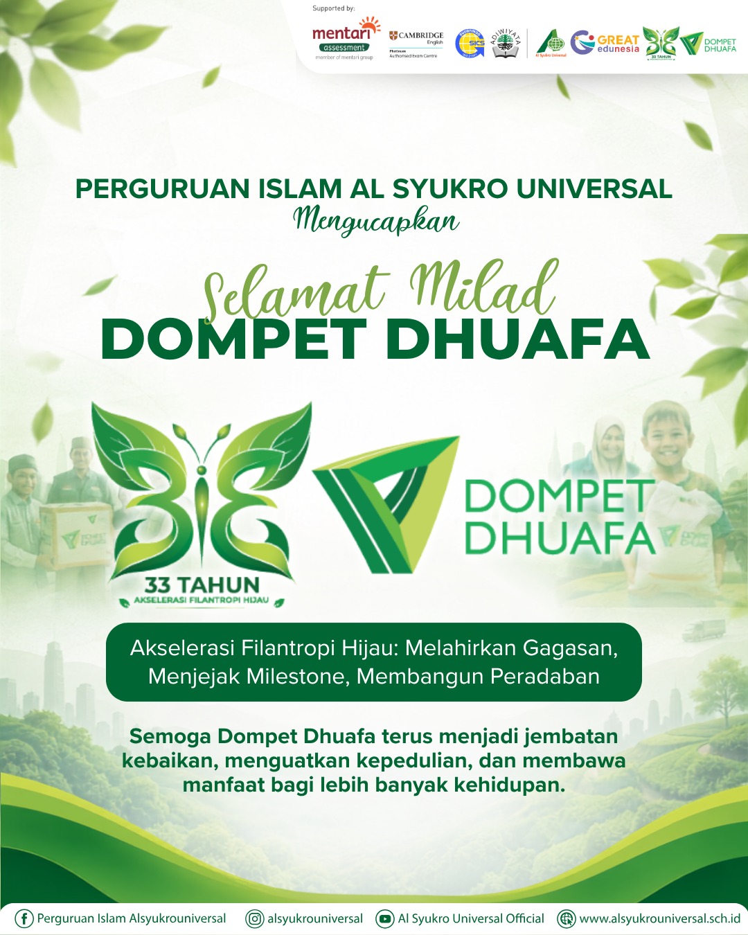 Selamat Milad ke-33 Dompet Dhuafa!